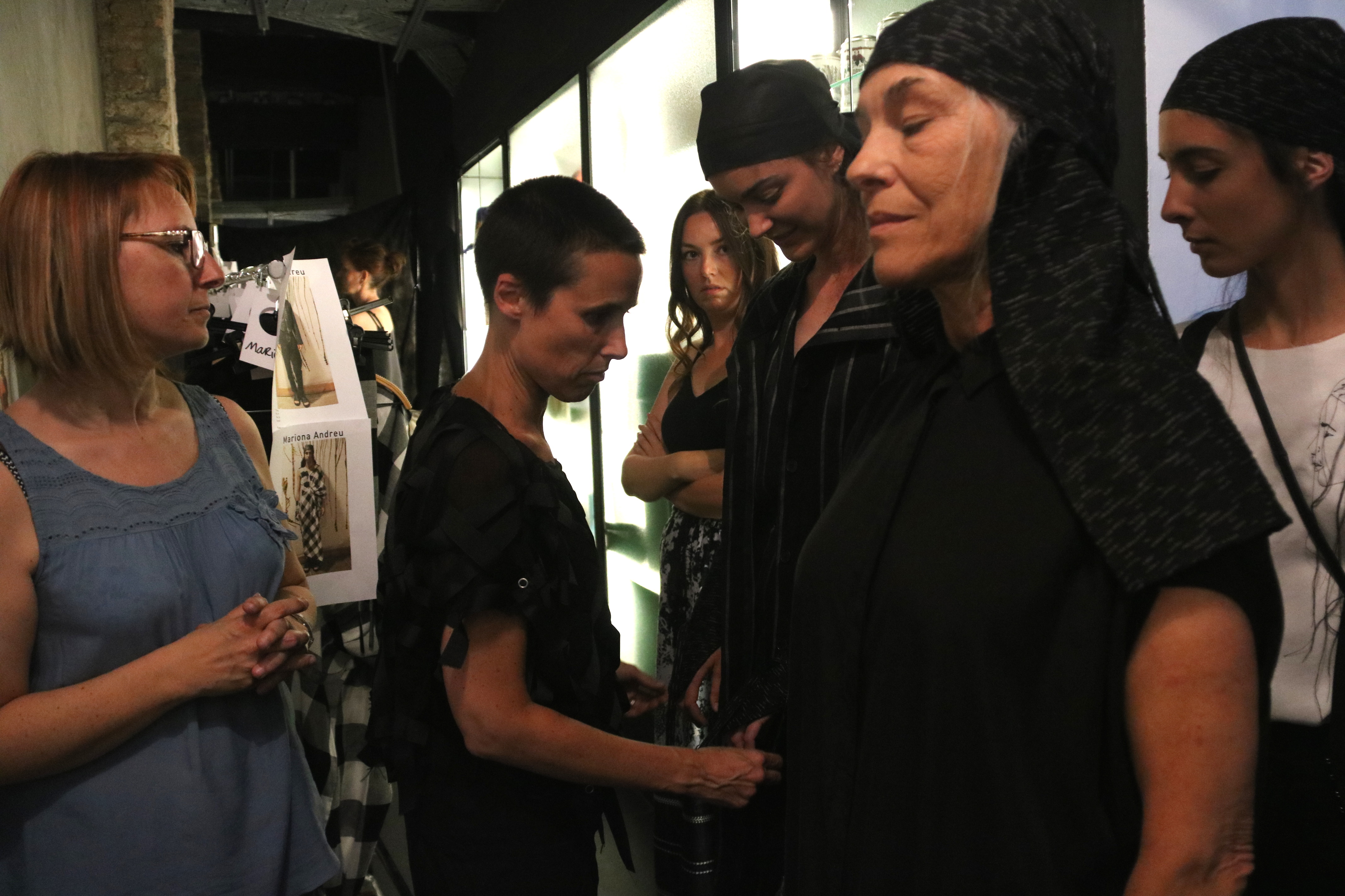 Míriam Ponsa and some of the models wearing her clothing on June 26, 2019 (Aina Martí/ACN)